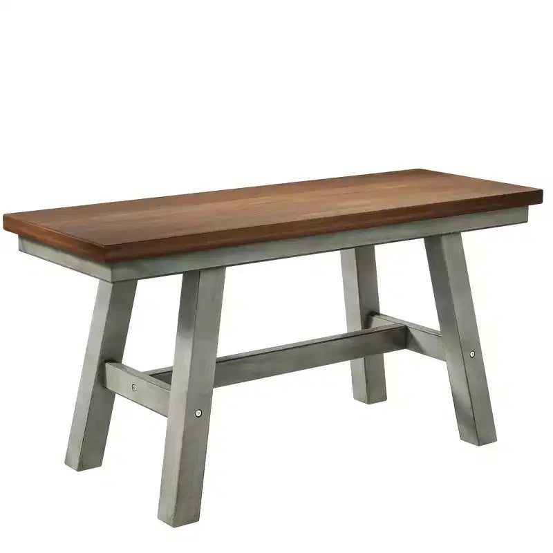 Ensemble Table de Salle à Manger et Chaises en Bois pour 6 Personnes, Table de Salle à Manger Rectangulaire et 4 Chaises d'Appoint, Long Banc