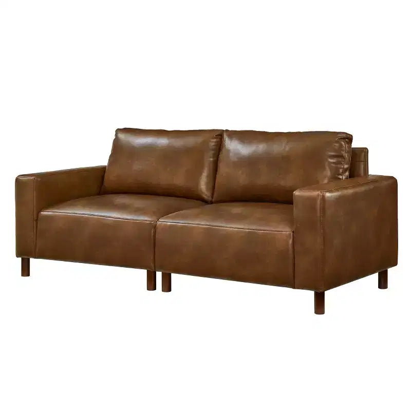 Causeuse rembourrée en similicuir de style moderne du milieu du siècle, 78,5
