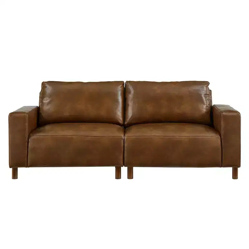 Causeuse rembourrée en similicuir de style moderne du milieu du siècle, 78,5