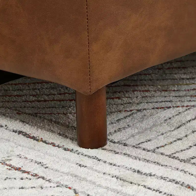 Causeuse rembourrée en similicuir de style moderne du milieu du siècle, 78,5