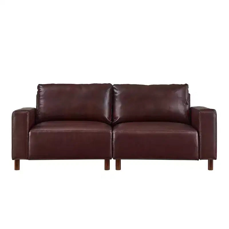 Causeuse rembourrée en similicuir de style moderne du milieu du siècle, 78,5