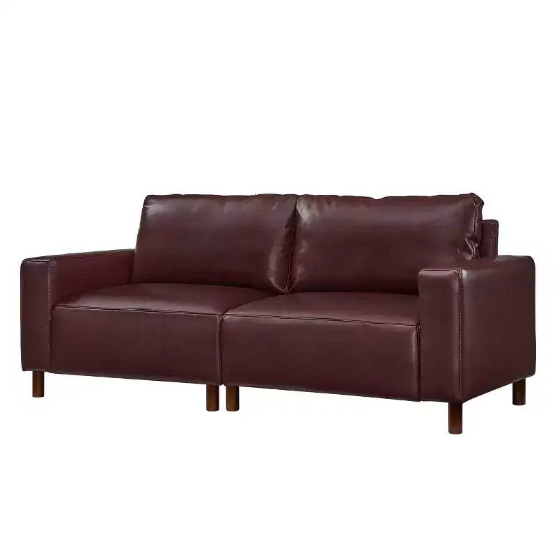 Causeuse rembourrée en similicuir de style moderne du milieu du siècle, 78,5