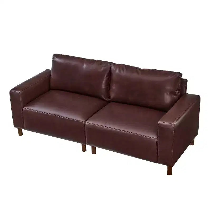 Causeuse rembourrée en similicuir de style moderne du milieu du siècle, 78,5
