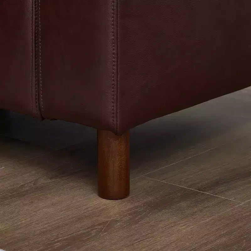 Causeuse rembourrée en similicuir de style moderne du milieu du siècle, 78,5