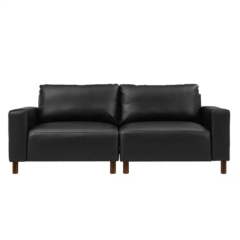 Causeuse rembourrée en similicuir de style moderne du milieu du siècle, 78,5