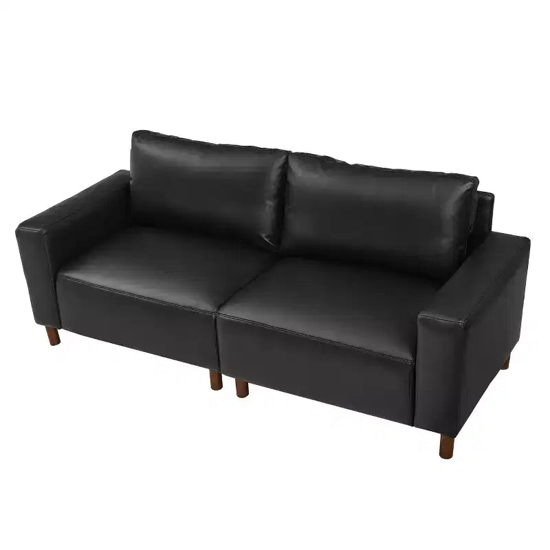 Causeuse rembourrée en similicuir de style moderne du milieu du siècle, 78,5