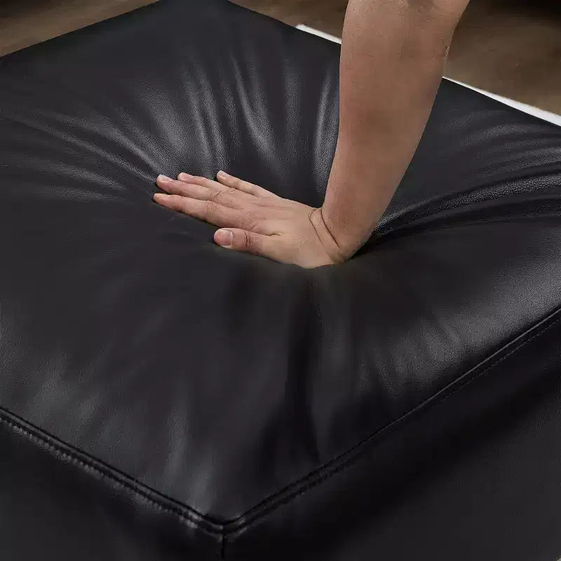 Causeuse rembourrée en similicuir de style moderne du milieu du siècle, 78,5
