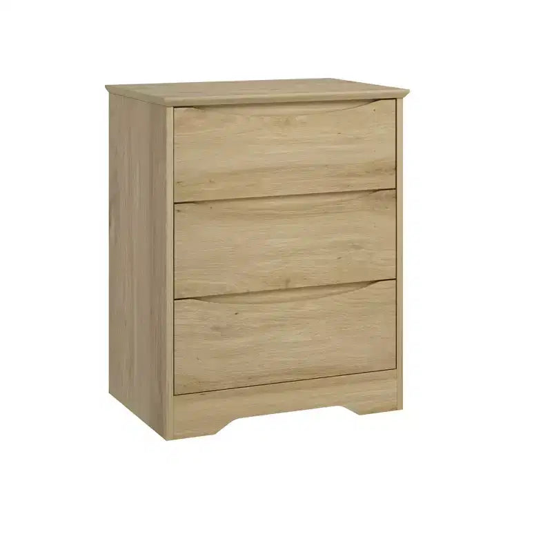 Commode moderne à 3 tiroirs spacieux 60x36x75 cm, poignées invisibles pour chambre et salon
