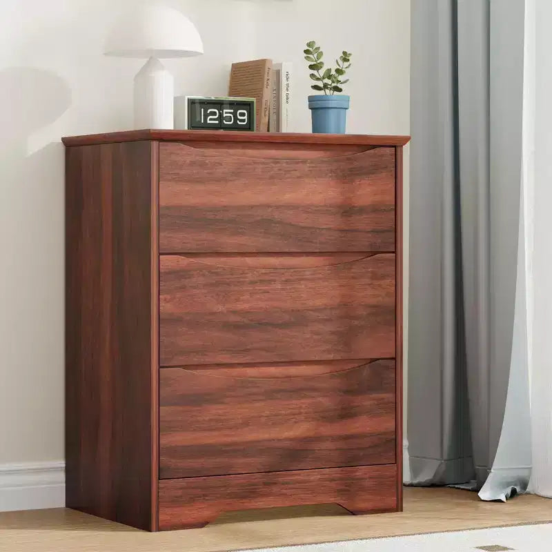 Commode moderne à 3 tiroirs spacieux 60x36x75 cm, poignées invisibles pour chambre et salon