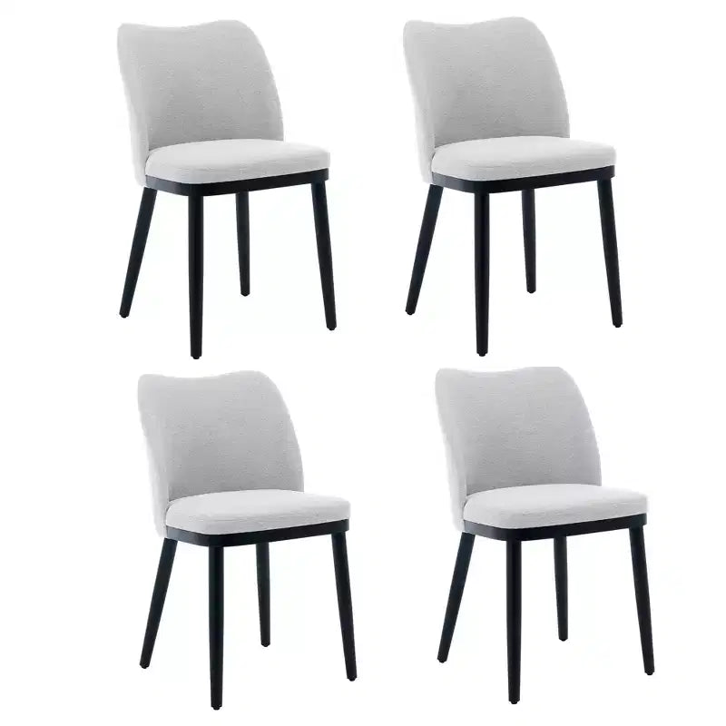 Ensemble de chaises de salle à manger modernes en tissu, chaises rembourrées avec pieds en bois, pour salle à manger et salon