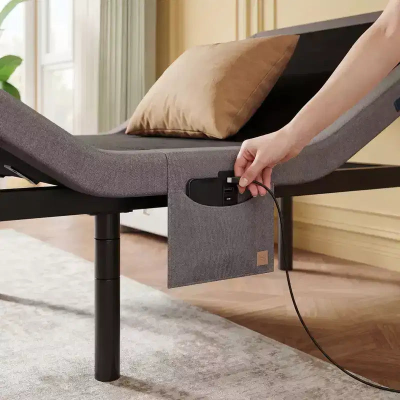 Cadre de lit électrique Twin XL, modes zéro gravité et zéro espace, cadre de lit réglable avec 4 ports USB et télécommande sans fil