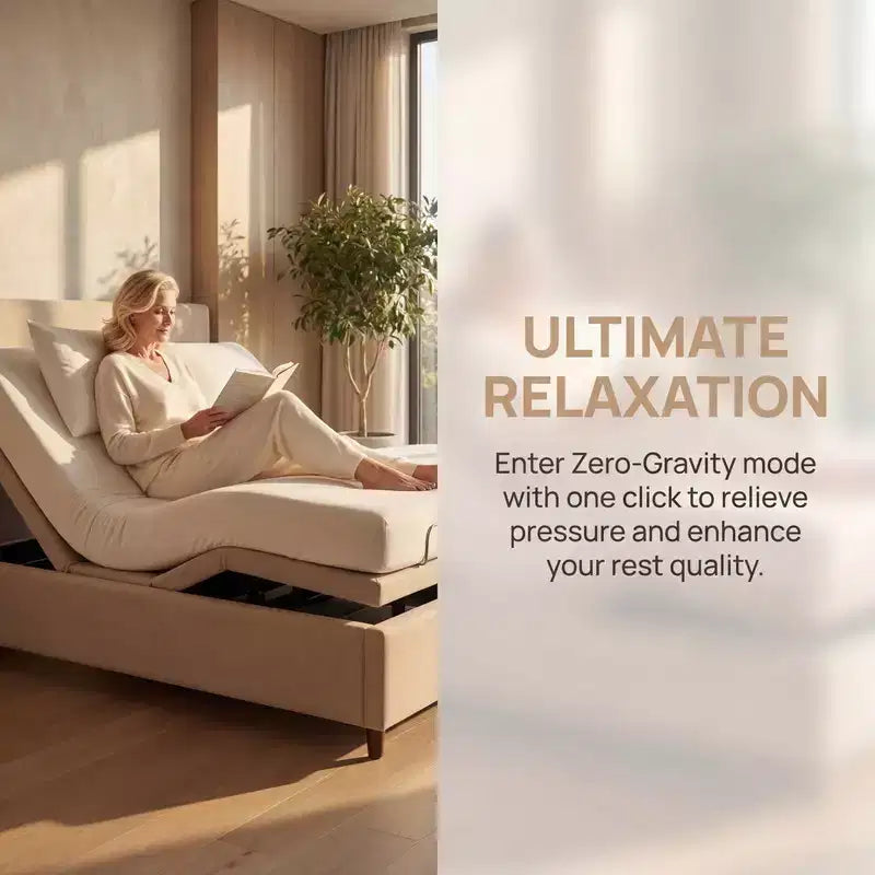 Cadre de lit électrique Twin XL, modes zéro gravité et zéro espace, cadre de lit réglable avec 4 ports USB et télécommande sans fil