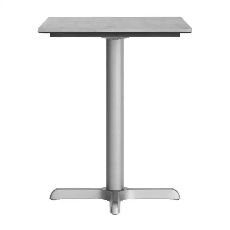 Plateau de table intérieur-extérieur avec technologie HPL TopGuard et base de table bistrot en fonte