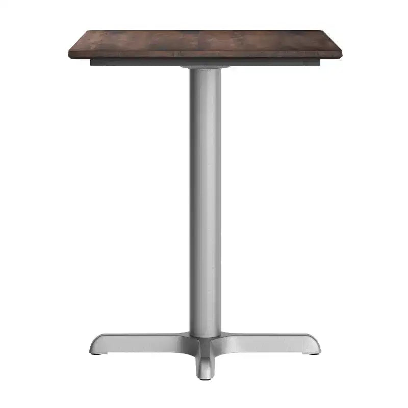 Plateau de table intérieur-extérieur avec technologie HPL TopGuard et base de table bistrot en fonte
