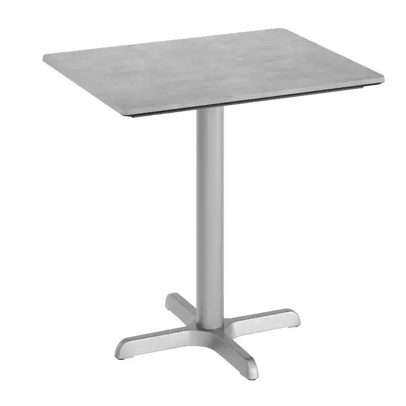 Plateau de table intérieur-extérieur avec technologie HPL TopGuard et base de table bistrot en fonte