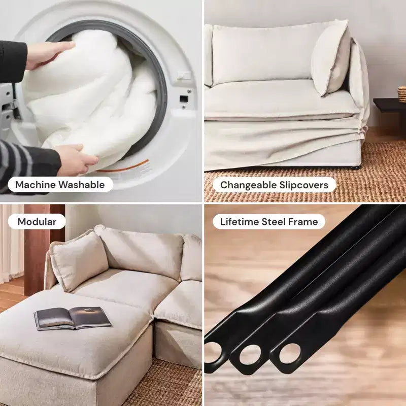 Canapé modulaire lavable en U 4 places Memorix+ Assise et coussin de dossier