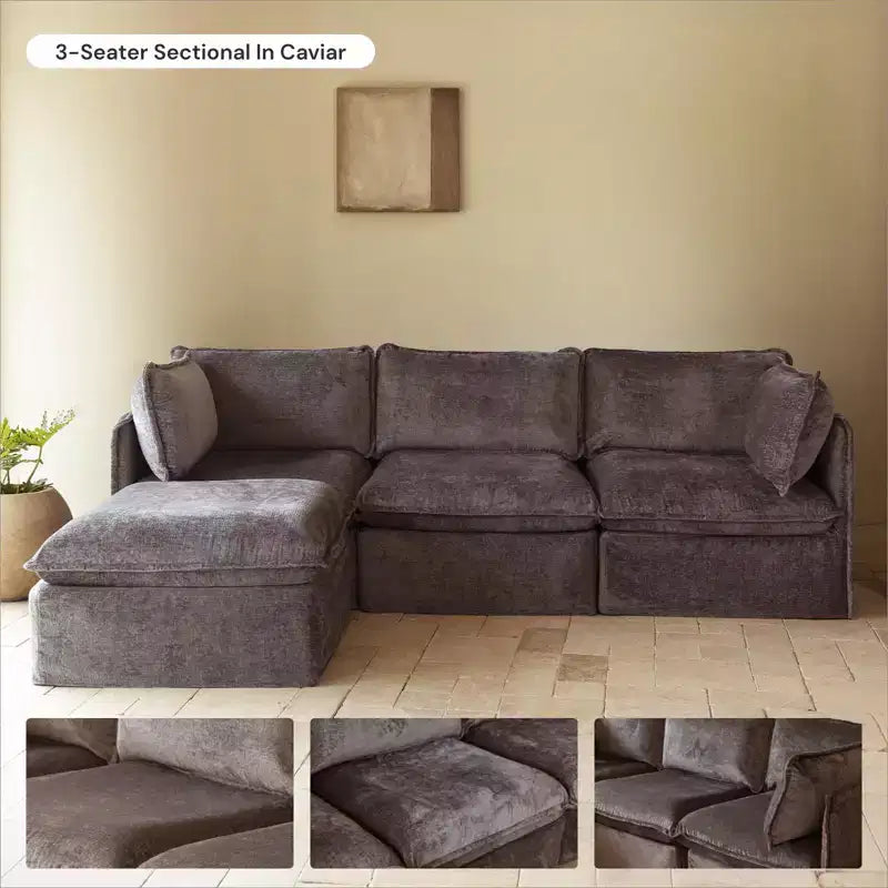 Canapé modulaire lavable en U 4 places Memorix+ Assise et coussin de dossier