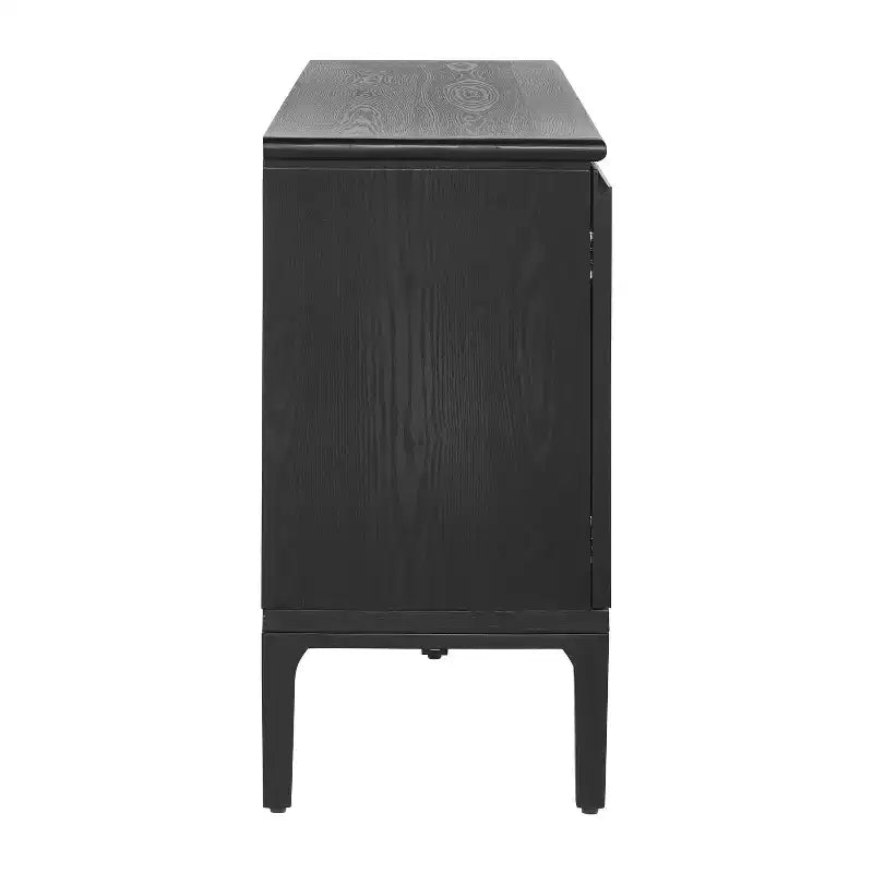 Buffet moderne de 59'' à 4 portes avec pieds en bois d'hévéa