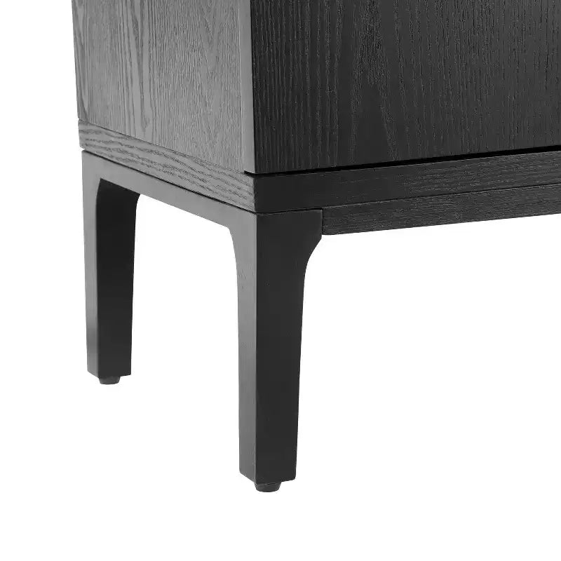 Buffet moderne de 59'' à 4 portes avec pieds en bois d'hévéa