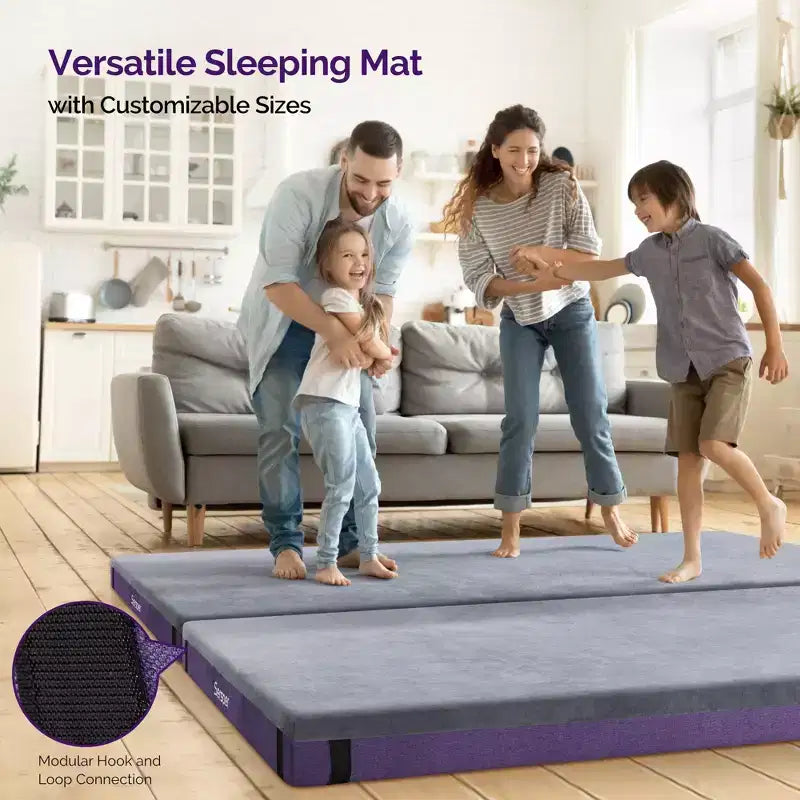 Matelas de camping et de VR de 10 cm avec poche latérale, imperméable et pliable