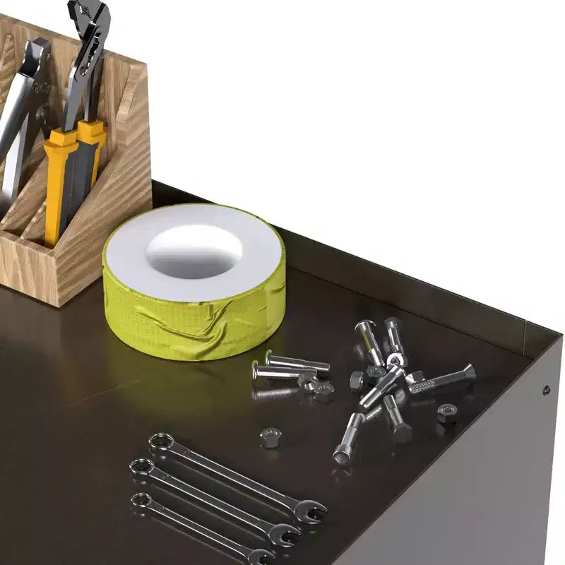 Armoire de classement en acier verrouillable avec étagères réglables et roulettes pour l'organisation de la maison, de l'école, du bureau et du garage, noire