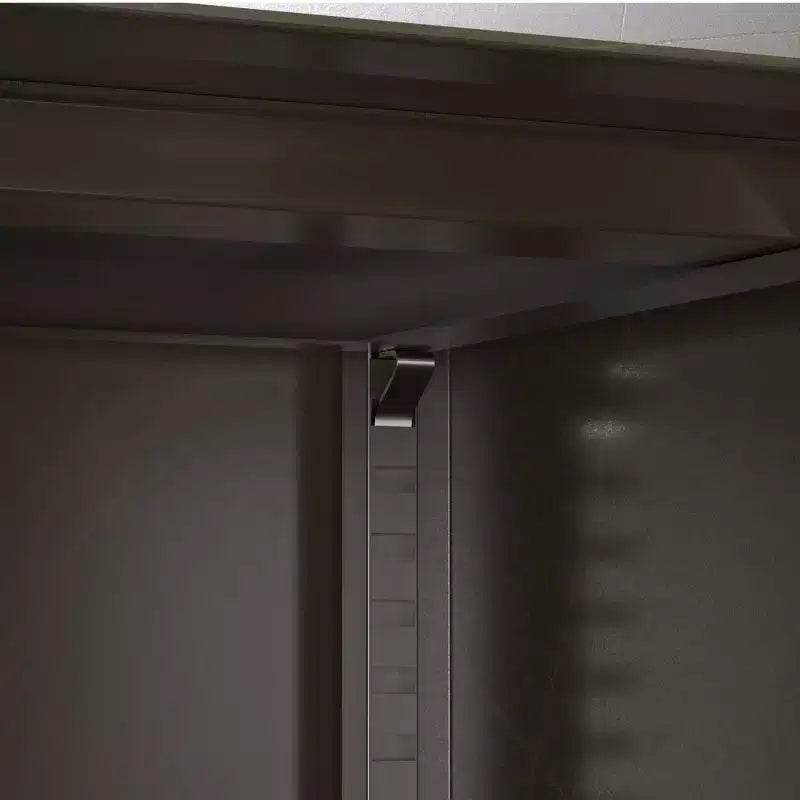 Armoire de classement en acier verrouillable avec étagères réglables et roulettes pour l'organisation de la maison, de l'école, du bureau et du garage, noire