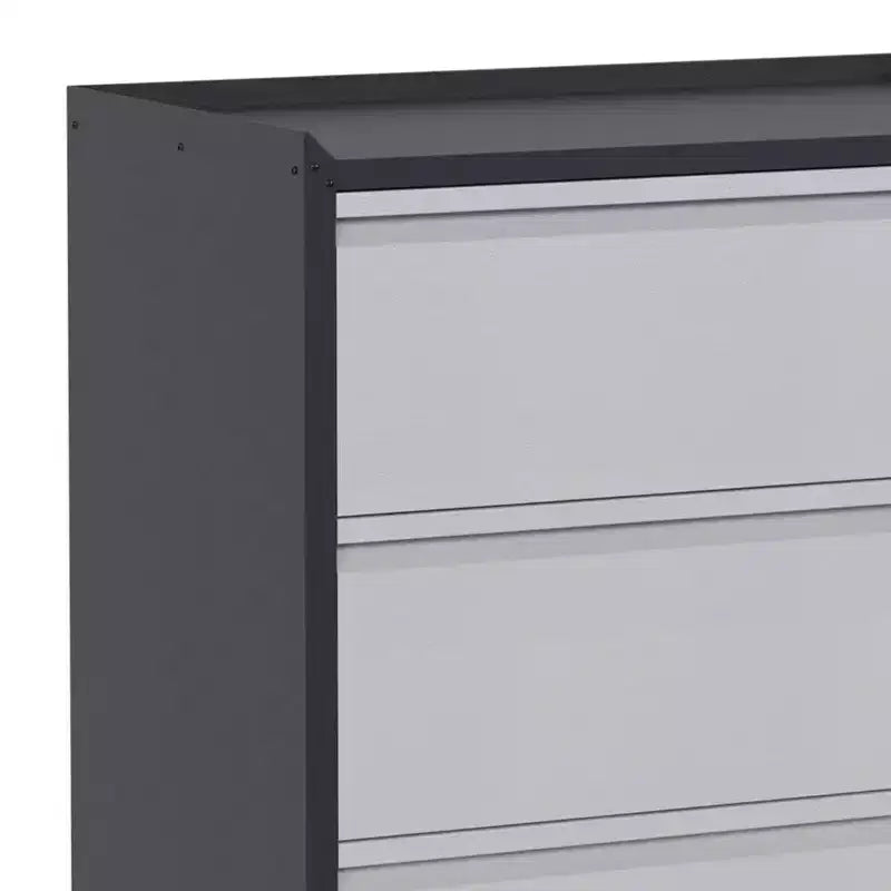 Armoire de classement en acier verrouillable avec étagères réglables et roulettes pour l'organisation de la maison, de l'école, du bureau et du garage, noire