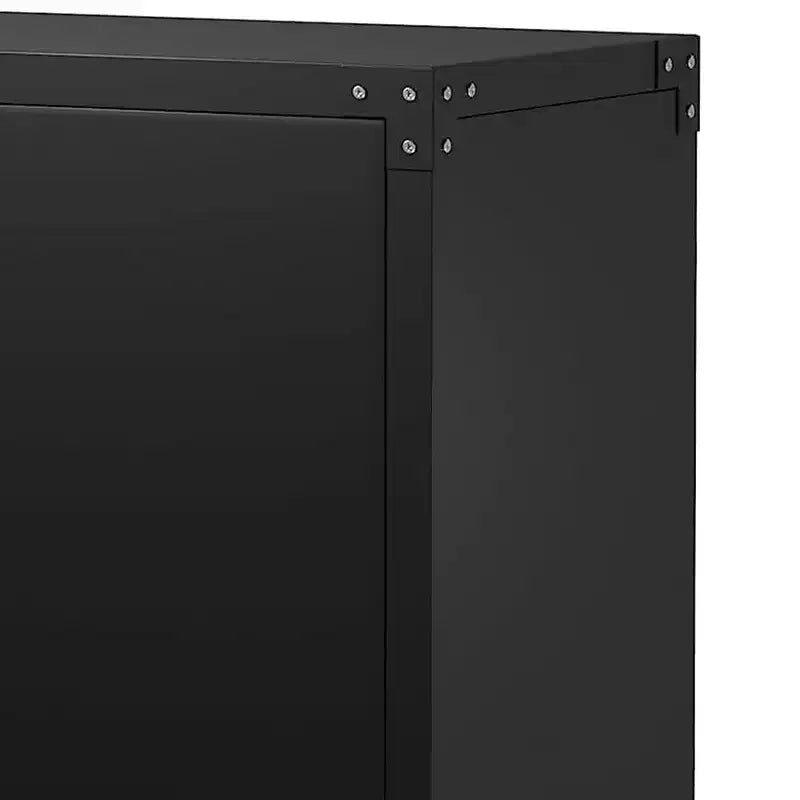 Armoire de classement en acier verrouillable avec étagères réglables et roulettes pour l'organisation de la maison, de l'école, du bureau et du garage, noire