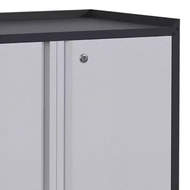 Armoire de classement en acier verrouillable avec étagères réglables et roulettes pour l'organisation de la maison, de l'école, du bureau et du garage, noire
