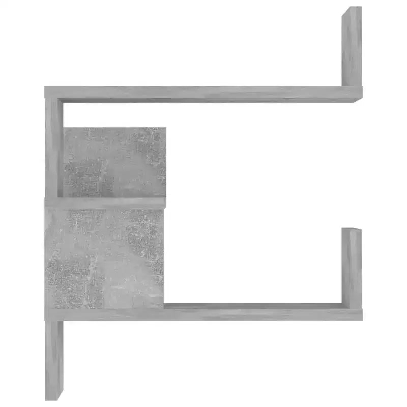Étagère d'angle murale en bois d'ingénierie gris béton 40x40x50 cm