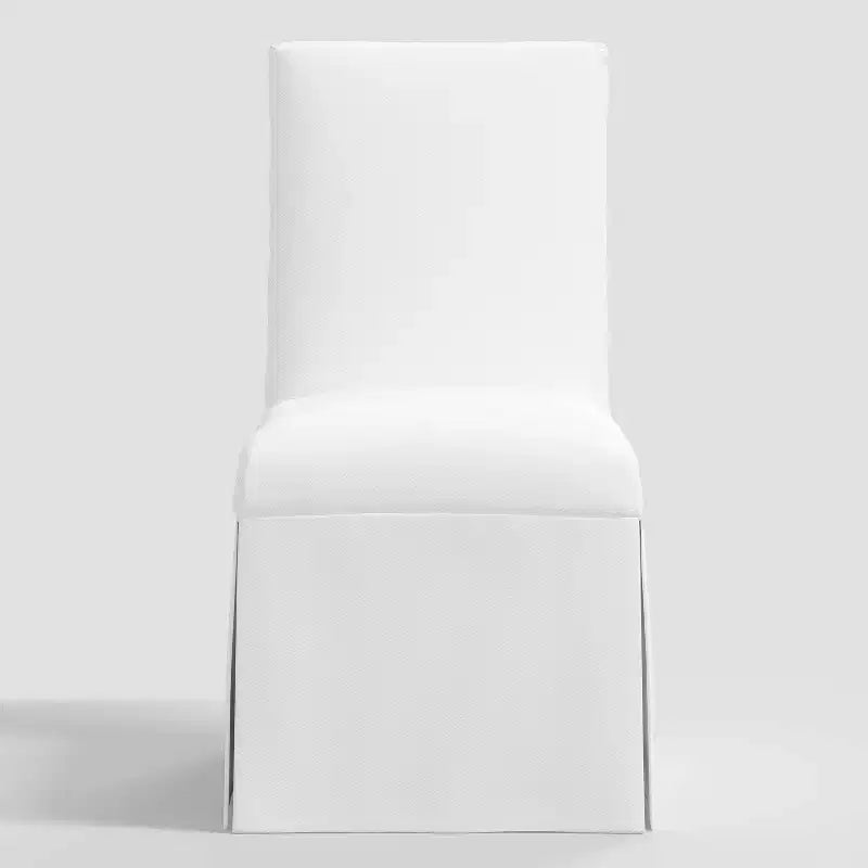 Chaise de salle à manger déhoussable en sergé blanc ™ Siège rembourré élégant, cadre en bois d'hévéa, capacité de 113 kg