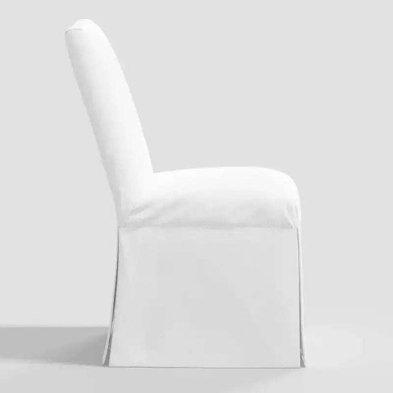 Chaise de salle à manger déhoussable en sergé blanc ™ Siège rembourré élégant, cadre en bois d'hévéa, capacité de 113 kg
