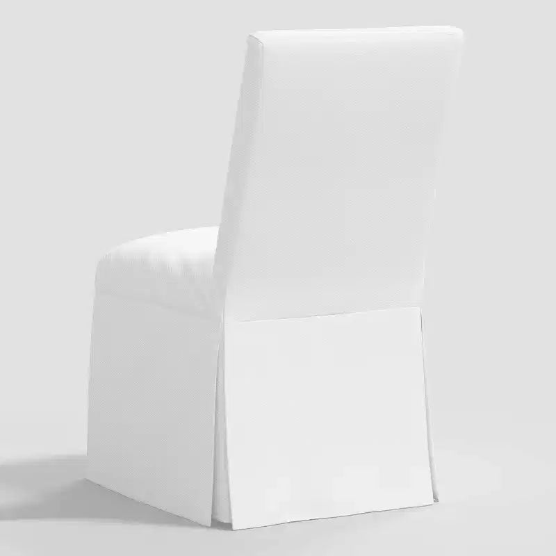 Chaise de salle à manger déhoussable en sergé blanc ™ Siège rembourré élégant, cadre en bois d'hévéa, capacité de 113 kg