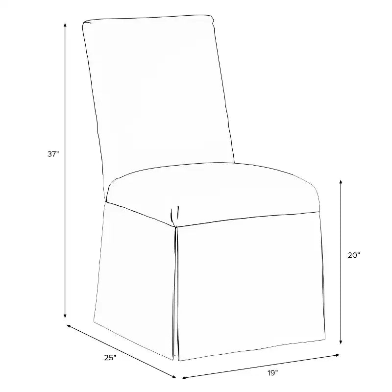 Chaise de salle à manger déhoussable en sergé blanc ™ Siège rembourré élégant, cadre en bois d'hévéa, capacité de 113 kg