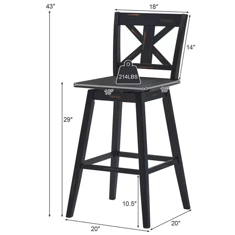 Tabourets de bar pivotants chaises de comptoir de 74 cm avec repose-pieds