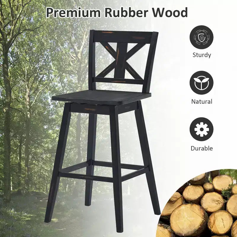 Tabourets de bar pivotants chaises de comptoir de 74 cm avec repose-pieds