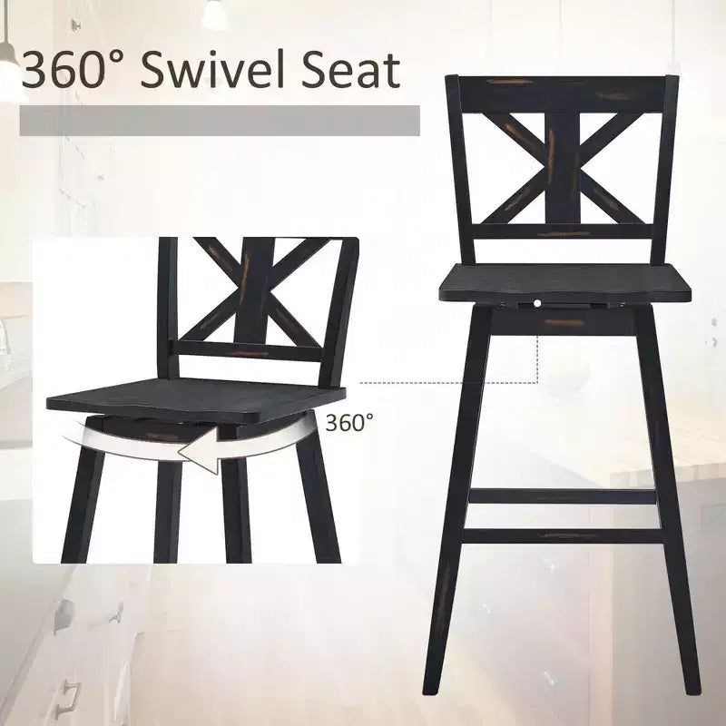 Tabourets de bar pivotants chaises de comptoir de 74 cm avec repose-pieds