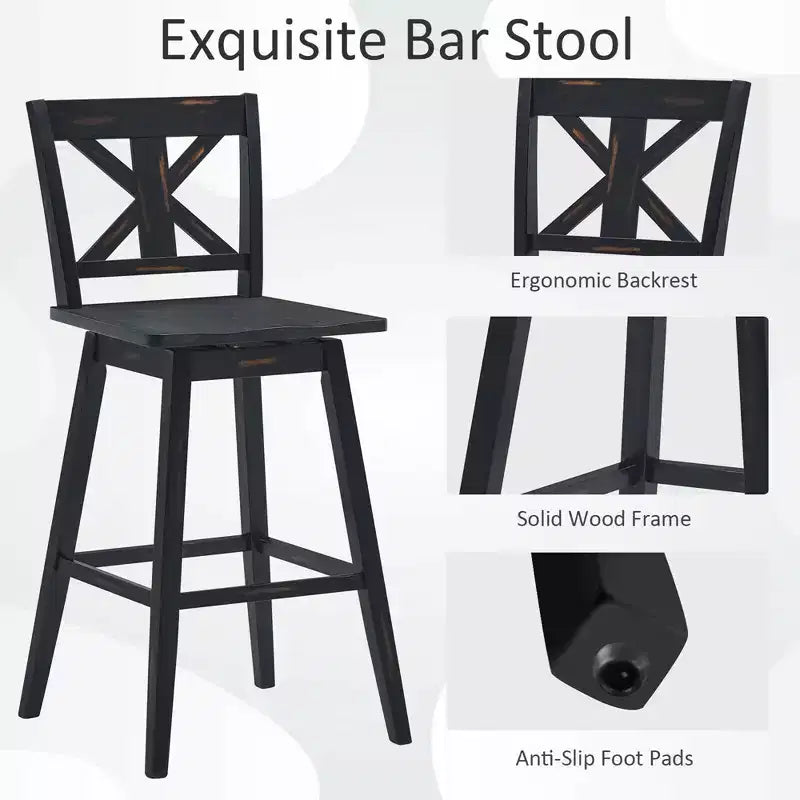 Tabourets de bar pivotants chaises de comptoir de 74 cm avec repose-pieds